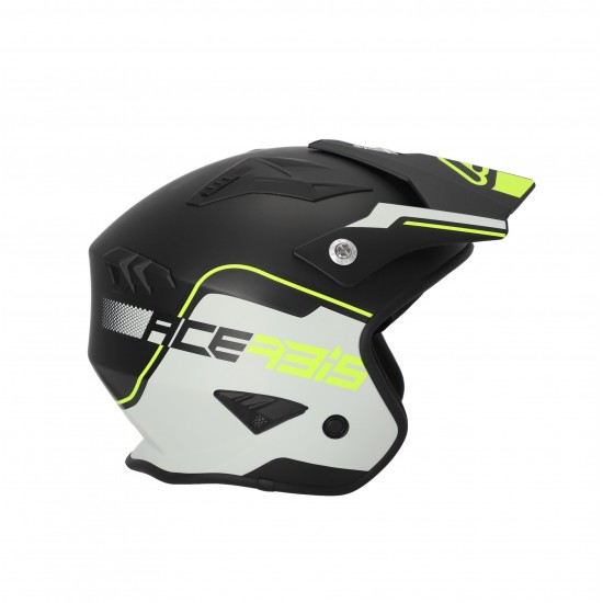 Casco jet ACERBIS Aria Black Fluo Yellow - Micasco.es - Tu tienda de cascos de moto