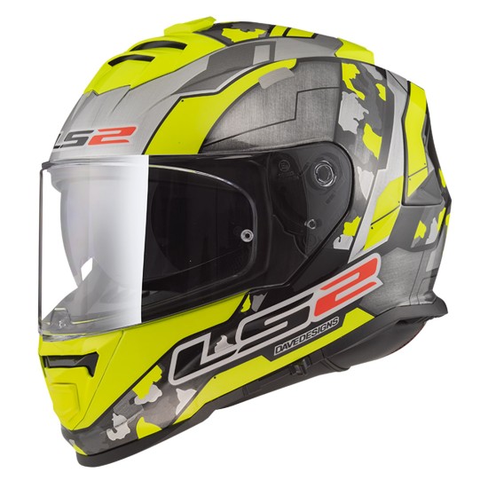 Casco integral LS2 FF800 Storm II Cyborg HV Yellow Grey - Micasco.es - Tu tienda de cascos de moto