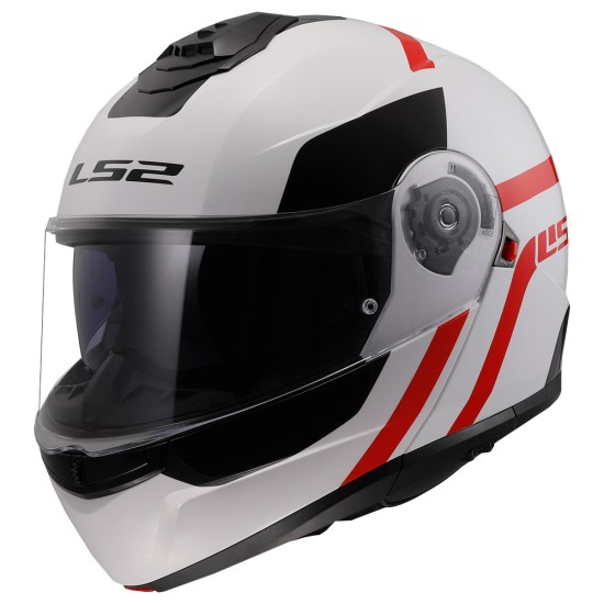 Casco modular LS2 FF908 Strobe II Autox Gloss White Red - Micasco.es - Tu tienda de cascos de moto