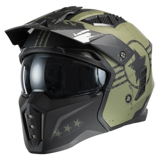 Casco modular MPH Harrier Cuby Matt Green - Micasco.es - Tu tienda de cascos de moto