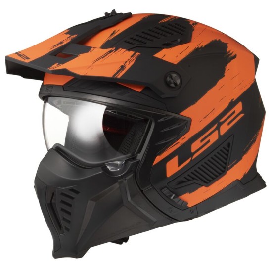 LS2 OF606 DRIFTER Mud Matt Black Orange - Micasco.es - Tu tienda de cascos de moto