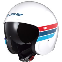 Casco jet LS2 OF599 Spitfire II Retro White Blue Red Casco jet LS2 OF599 Spitfire II Retro White Blue Red