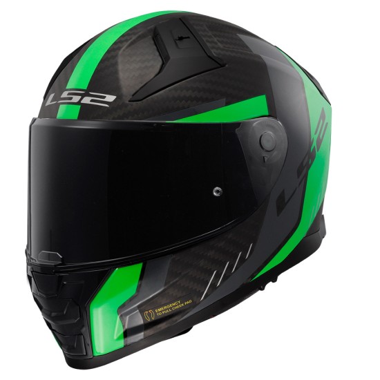 Casco integral LS2 FF811 VECTOR II Carbon GRID MATT Fluo Green - Micasco.es - Tu tienda de cascos de moto