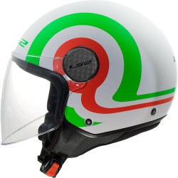 Casco jet LS2 Sphere Lux II Urby Green Red Casco jet LS2 Sphere Lux II Urby Green Red