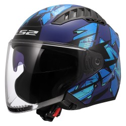 Casco jet LS2 OF600 Copter II KANJI Blue