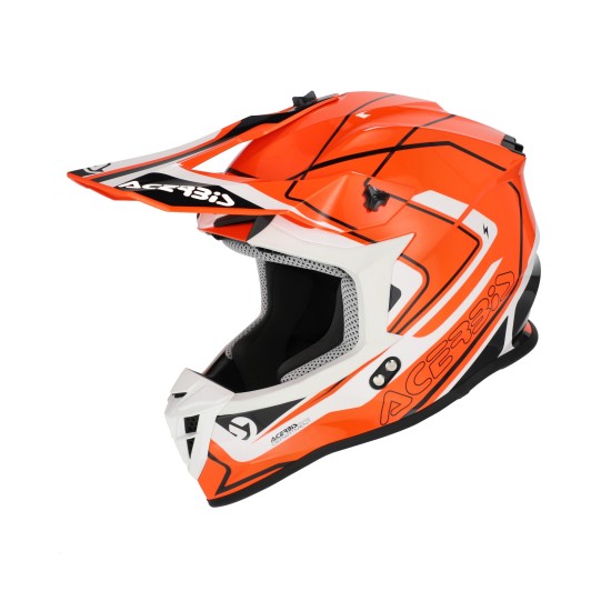 Casco Acerbis Linear Orange White - Micasco.es - Tu tienda de cascos de moto