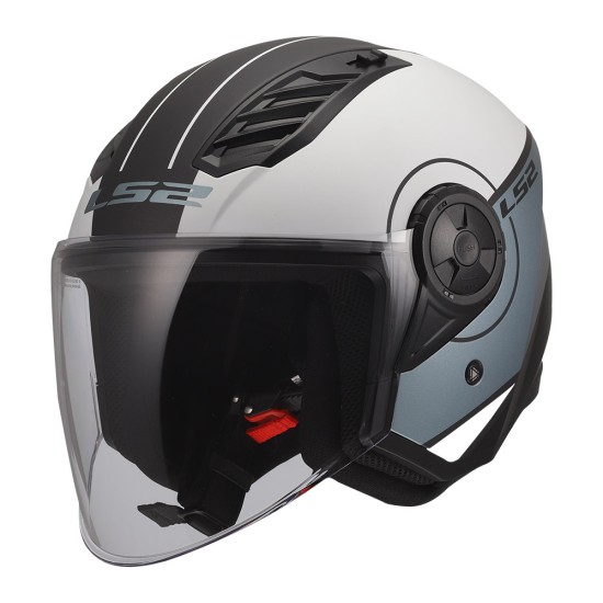 Casco jet LS2 OF616 Airflow II COVER Matt Grey Blue - Micasco.es - Tu tienda de cascos de moto