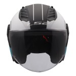 Casco jet LS2 OF616 Airflow II COVER Matt Grey Blue - Micasco.es - Tu tienda de cascos de moto