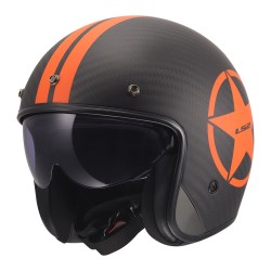 Casco jet LS2 OF601 BOB II STAR Matt Orange