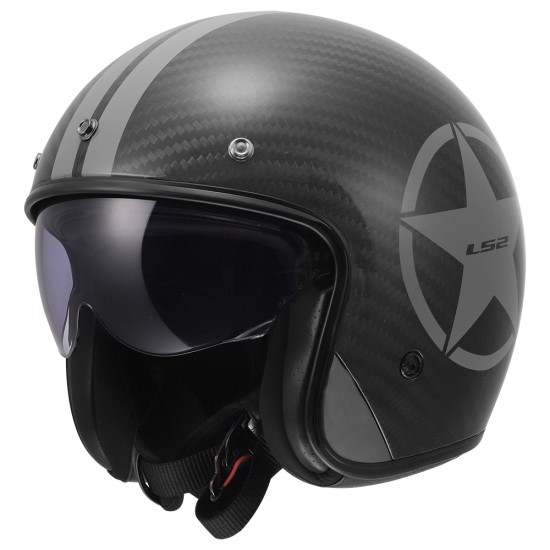 Casco jet LS2 OF601 BOB II STAR Gloss Grey - Micasco.es - Tu tienda de cascos de moto