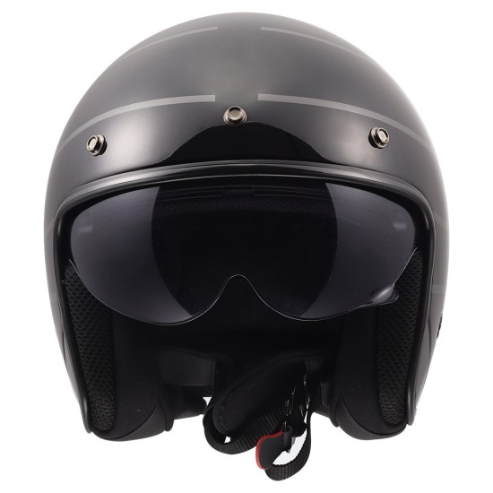Casco jet LS2 OF601 BOB II COSMIC Gloss Black Grey - Micasco.es - Tu tienda de cascos de moto