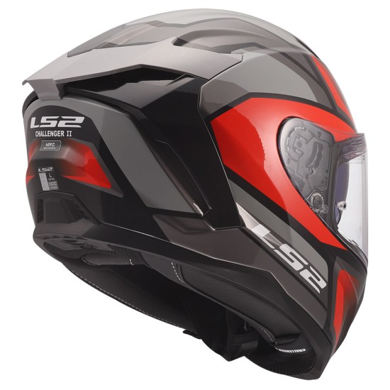 LS2 FF817 CHALLENGER II VIPER Gloss Grey Red - Micasco.es - Tu tienda de cascos de moto