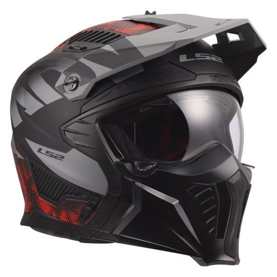LS2 OF606 DRIFTER GAS Matt Grey Red - Micasco.es - Tu tienda de cascos de moto