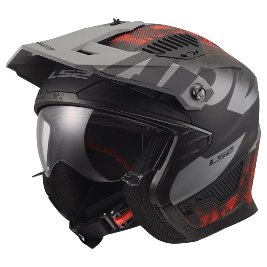 LS2 OF606 DRIFTER GAS Matt Grey Red - Micasco.es - Tu tienda de cascos de moto