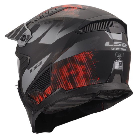 LS2 OF606 DRIFTER GAS Matt Grey Red - Micasco.es - Tu tienda de cascos de moto