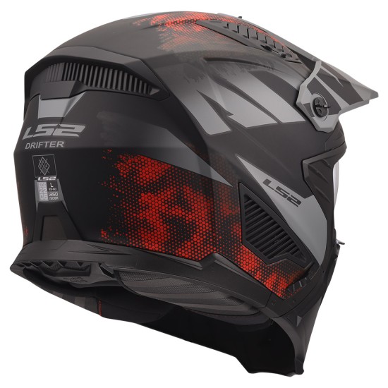 LS2 OF606 DRIFTER GAS Matt Grey Red - Micasco.es - Tu tienda de cascos de moto