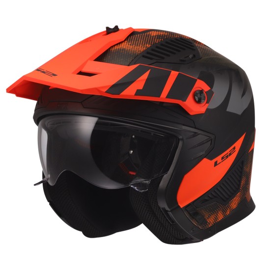 LS2 OF606 DRIFTER GAS Matt Grey Orange - Micasco.es - Tu tienda de cascos de moto