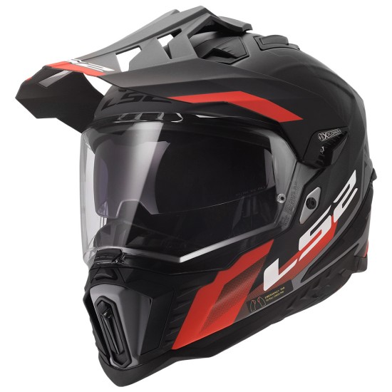 LS2 MX701 EXPLORER HEXA Matt Black Red Grey - Micasco.es - Tu tienda de cascos de moto