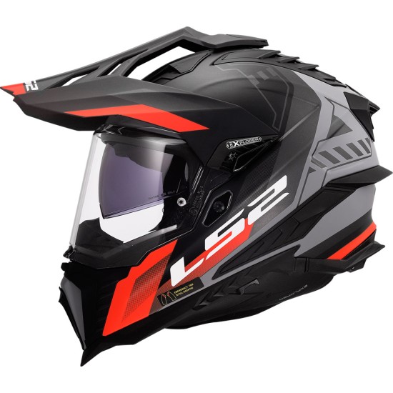LS2 MX701 EXPLORER HEXA Matt Black Red Grey - Micasco.es - Tu tienda de cascos de moto