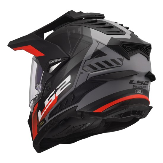 LS2 MX701 EXPLORER HEXA Matt Black Red Grey - Micasco.es - Tu tienda de cascos de moto