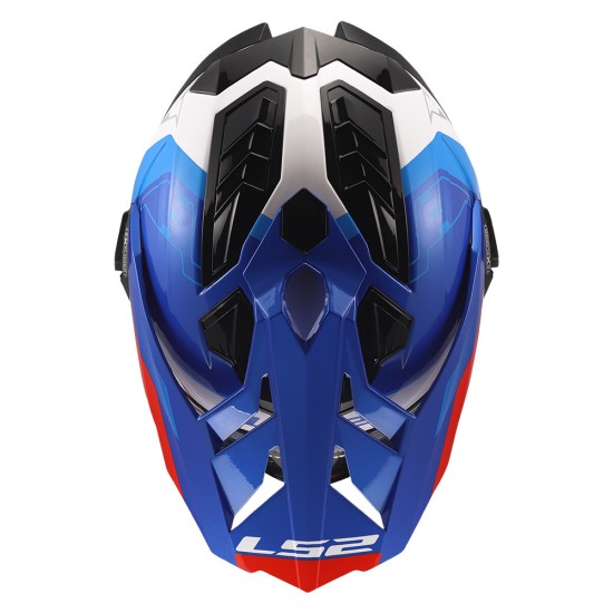 LS2 MX701 EXPLORER HEXA Gloss White Blue Red - Micasco.es - Tu tienda de cascos de moto