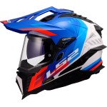 LS2 MX701 EXPLORER HEXA Gloss White Blue Red - Micasco.es - Tu tienda de cascos de moto