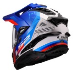 LS2 MX701 EXPLORER HEXA Gloss White Blue Red - Micasco.es - Tu tienda de cascos de moto
