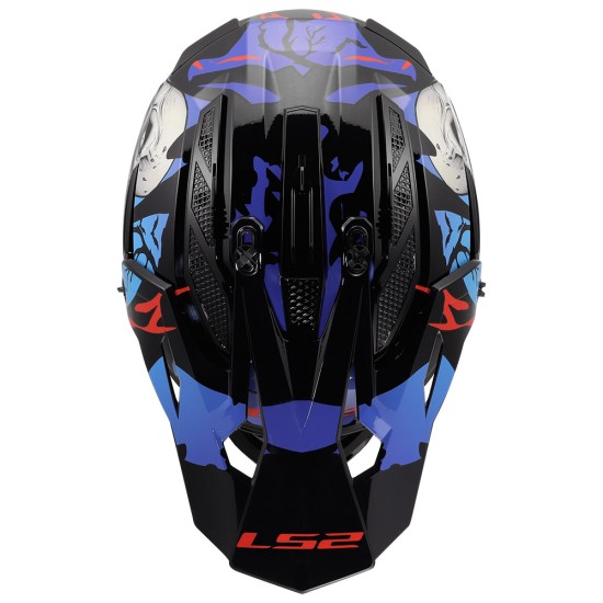 LS2 MX708 FAST II ZOMBIE II Gloss Black Red Blue - Micasco.es - Tu tienda de cascos de moto