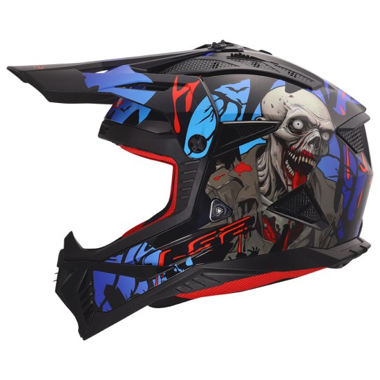 LS2 MX708 FAST II ZOMBIE II Gloss Black Red Blue - Micasco.es - Tu tienda de cascos de moto