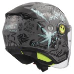 Casco infantil LS2 OF622 FUNNY II SCRIBBLE Gloss Grey Blue - Micasco.es - Tu tienda de cascos de moto
