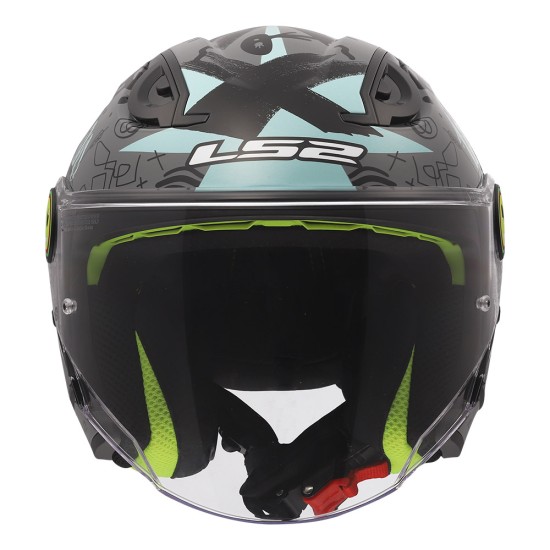 Casco infantil LS2 OF622 FUNNY II SCRIBBLE Gloss Grey Blue - Micasco.es - Tu tienda de cascos de moto