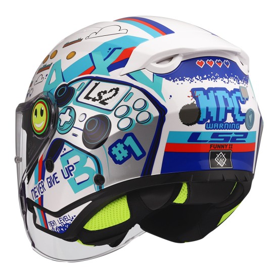 Casco infantil LS2 OF622 FUNNY II NEXT LEVEL Gloss White - Micasco.es - Tu tienda de cascos de moto