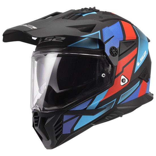 LS2 MX702 Pioneer II BLOCK Matt Black Red Blue - Micasco.es - Tu tienda de cascos de moto