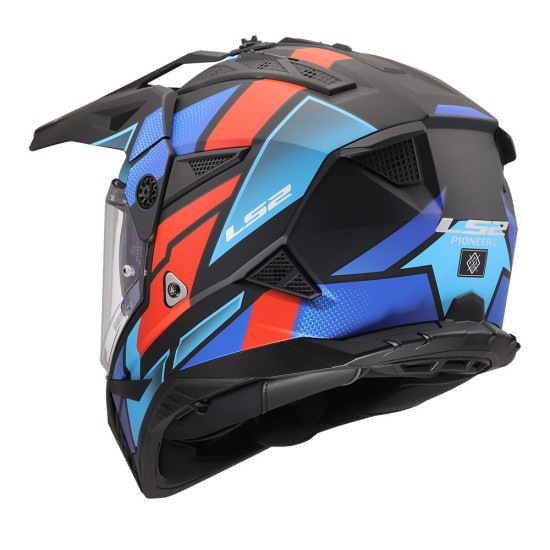 LS2 MX702 Pioneer II BLOCK Matt Black Red Blue - Micasco.es - Tu tienda de cascos de moto