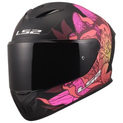 Casco LS2 FF820 Rapid III POPPIES II Matt Black Pink