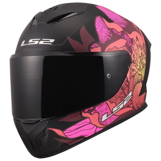 Casco LS2 FF820 Rapid III POPPIES II Matt Black Pink - Micasco.es - Tu tienda de cascos de moto