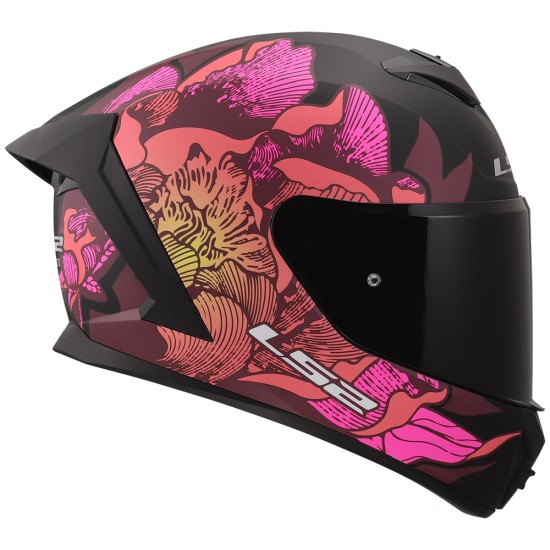 Casco LS2 FF820 Rapid III POPPIES II Matt Black Pink - Micasco.es - Tu tienda de cascos de moto