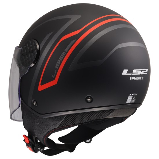 Casco jet LS2 Sphere Lux II MINIM Matt Black Red - Micasco.es - Tu tienda de cascos de moto