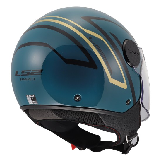 Casco jet LS2 Sphere Lux II MINIM Gloss Blue Teal - Micasco.es - Tu tienda de cascos de moto