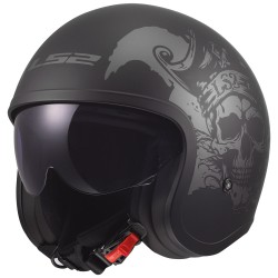 Casco jet LS2 OF599 Spitfire II WILLY Matt Black Grey
