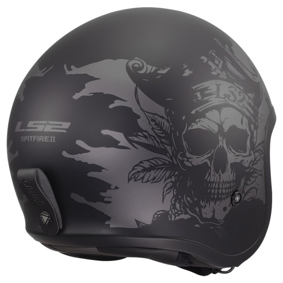 Casco jet LS2 OF599 Spitfire II WILLY Matt Black Grey - Micasco.es - Tu tienda de cascos de moto