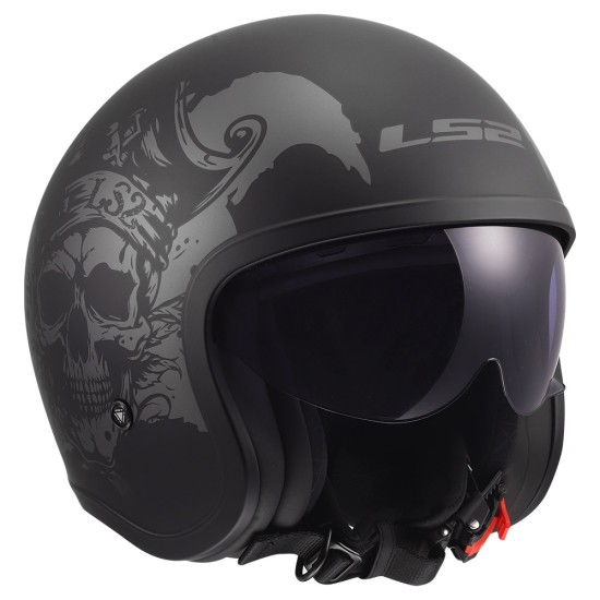 Casco jet LS2 OF599 Spitfire II WILLY Matt Black Grey - Micasco.es - Tu tienda de cascos de moto