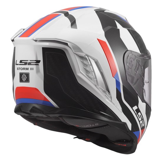 LS2 STORM III SPORTY Gloss White Blue Red - Micasco.es - Tu tienda de cascos de moto