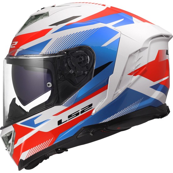 LS2 STORM III KOMAI Gloss White Blue Red - Micasco.es - Tu tienda de cascos de moto