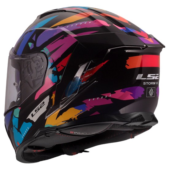 LS2 STORM III KAOS Gloss Black Purple Blue - Micasco.es - Tu tienda de cascos de moto