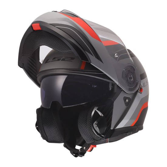Casco modular LS2 FF908 Strobe II MONZA Matt Black Grey Red - Micasco.es - Tu tienda de cascos de moto