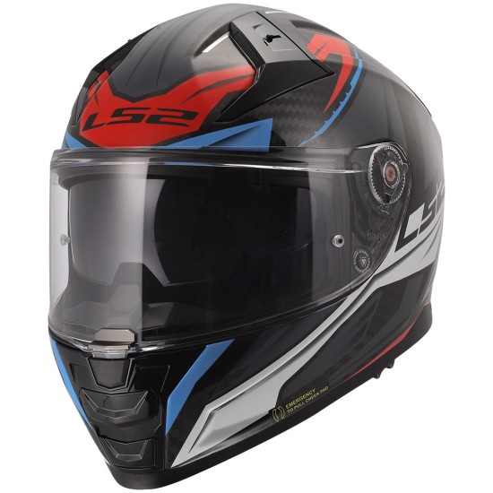 Casco integral LS2 FF811 VECTOR II Carbon SAVAGE Gloss White Blue Red - Micasco.es - Tu tienda de cascos de moto
