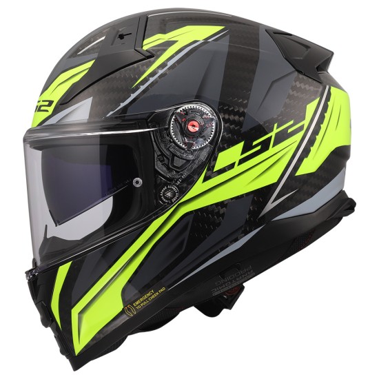 Casco integral LS2 FF811 VECTOR II Carbon SAVAGE Gloss H-V Yellow - Micasco.es - Tu tienda de cascos de moto