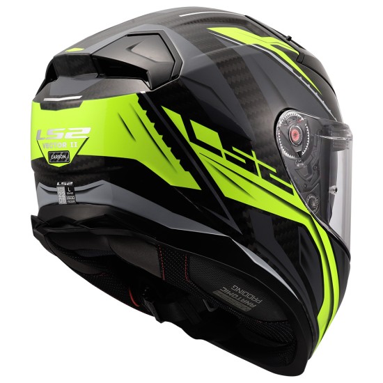 Casco integral LS2 FF811 VECTOR II Carbon SAVAGE Gloss H-V Yellow - Micasco.es - Tu tienda de cascos de moto