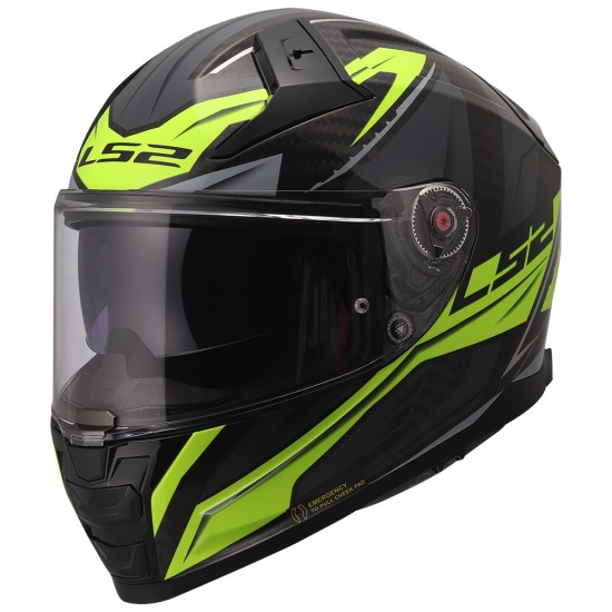 Casco integral LS2 FF811 VECTOR II Carbon SAVAGE Gloss H-V Yellow - Micasco.es - Tu tienda de cascos de moto